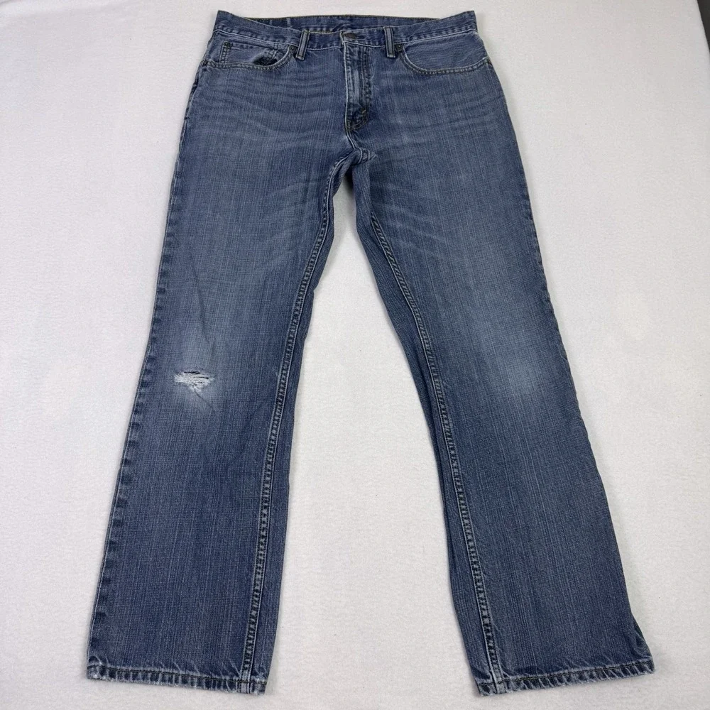 Levi's 559 Relaxed Straight Jeans Men's‎ 34x30 Medium Wash Distressed Denim